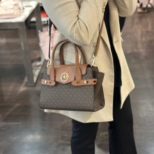 Michael Kors Carmen Kulplu Çanta - Acı Kahve Monogram