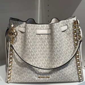 Michael Kors Büyük Boy Mina Çanta - Vanilya Monogram